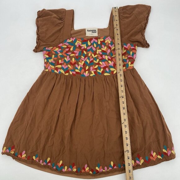 Savanna Jane Size Small Tunic Mini Dress Brown Pink Red Blue Yellow Embroidered - Picture 7 of 11